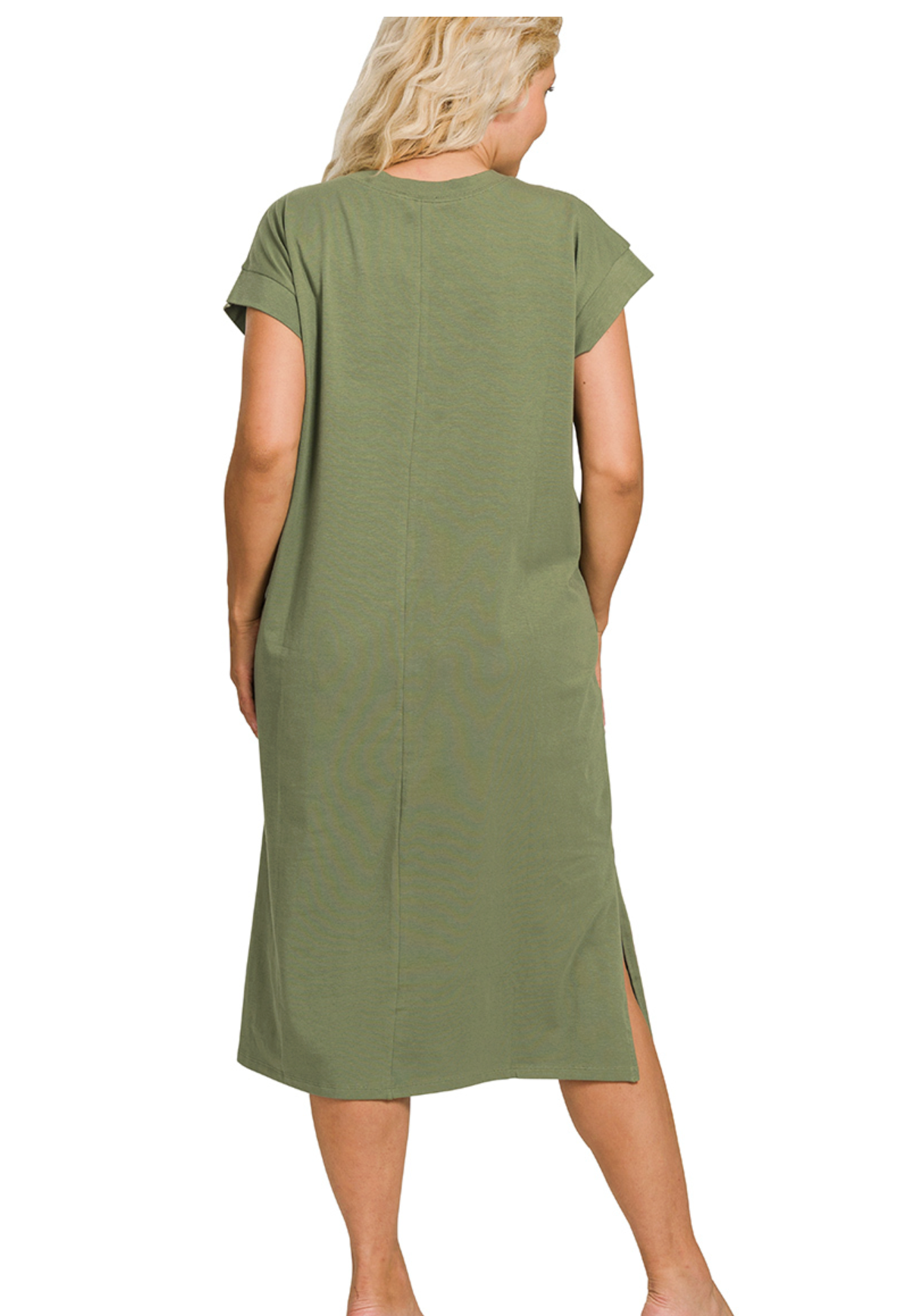Sophie Midi Dress In Dark Olive