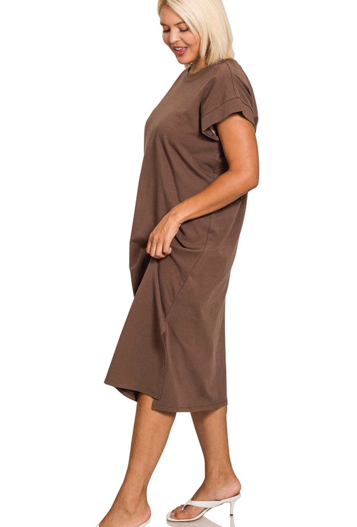 Sophie Midi Dress In Brown