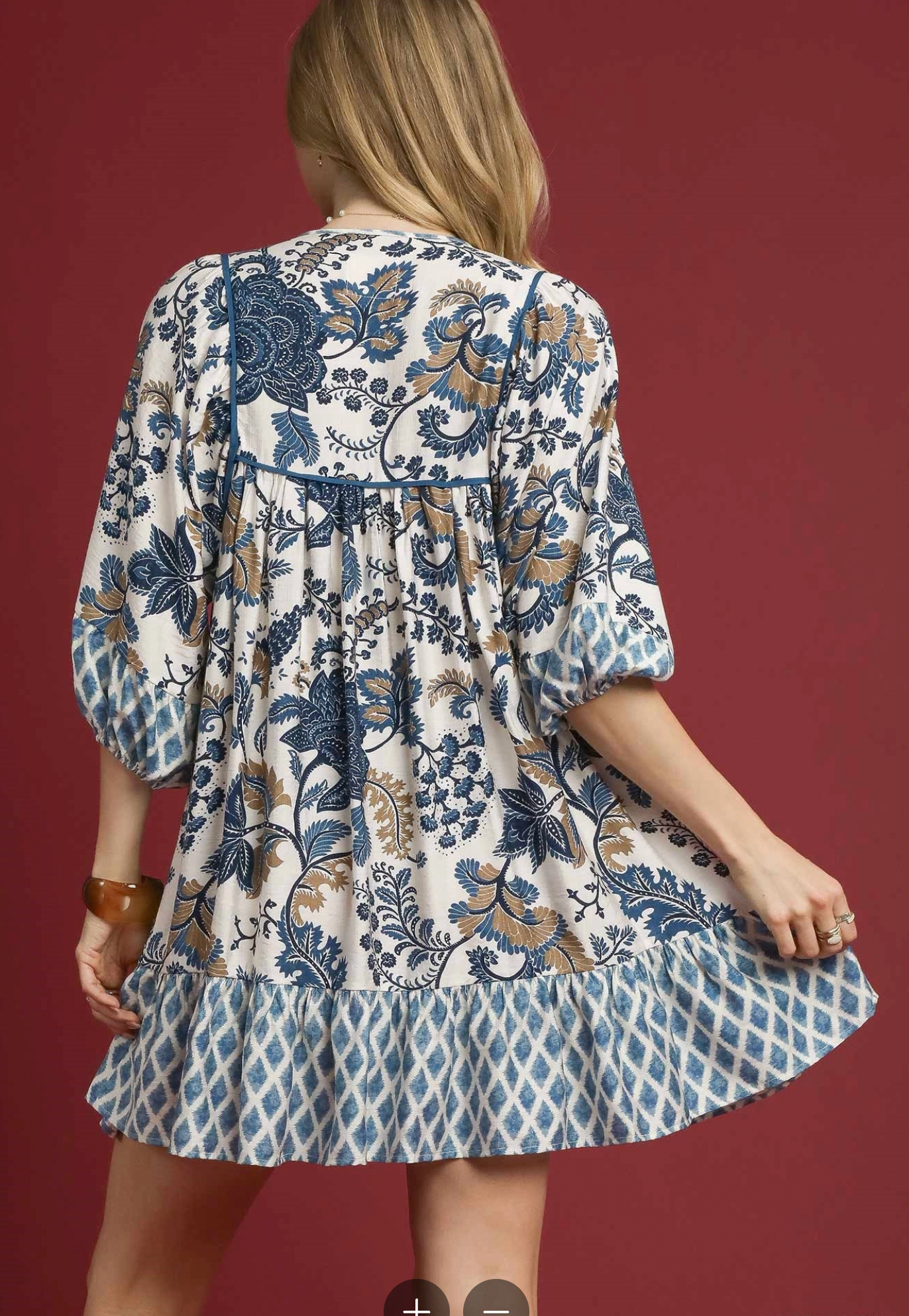 Mystic Garden Dress In Blue
