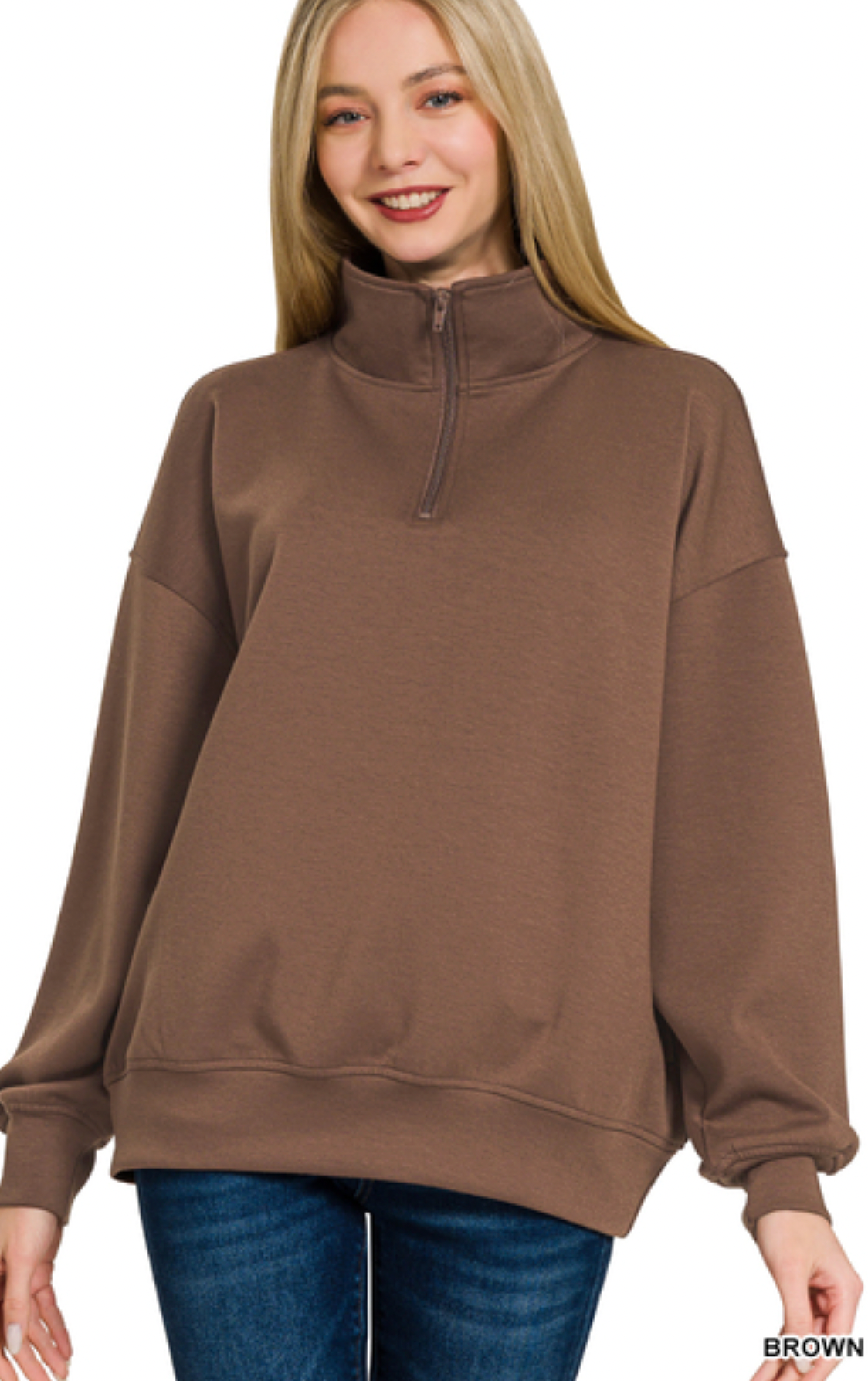 The Cloud Nine Half Zip In Brown