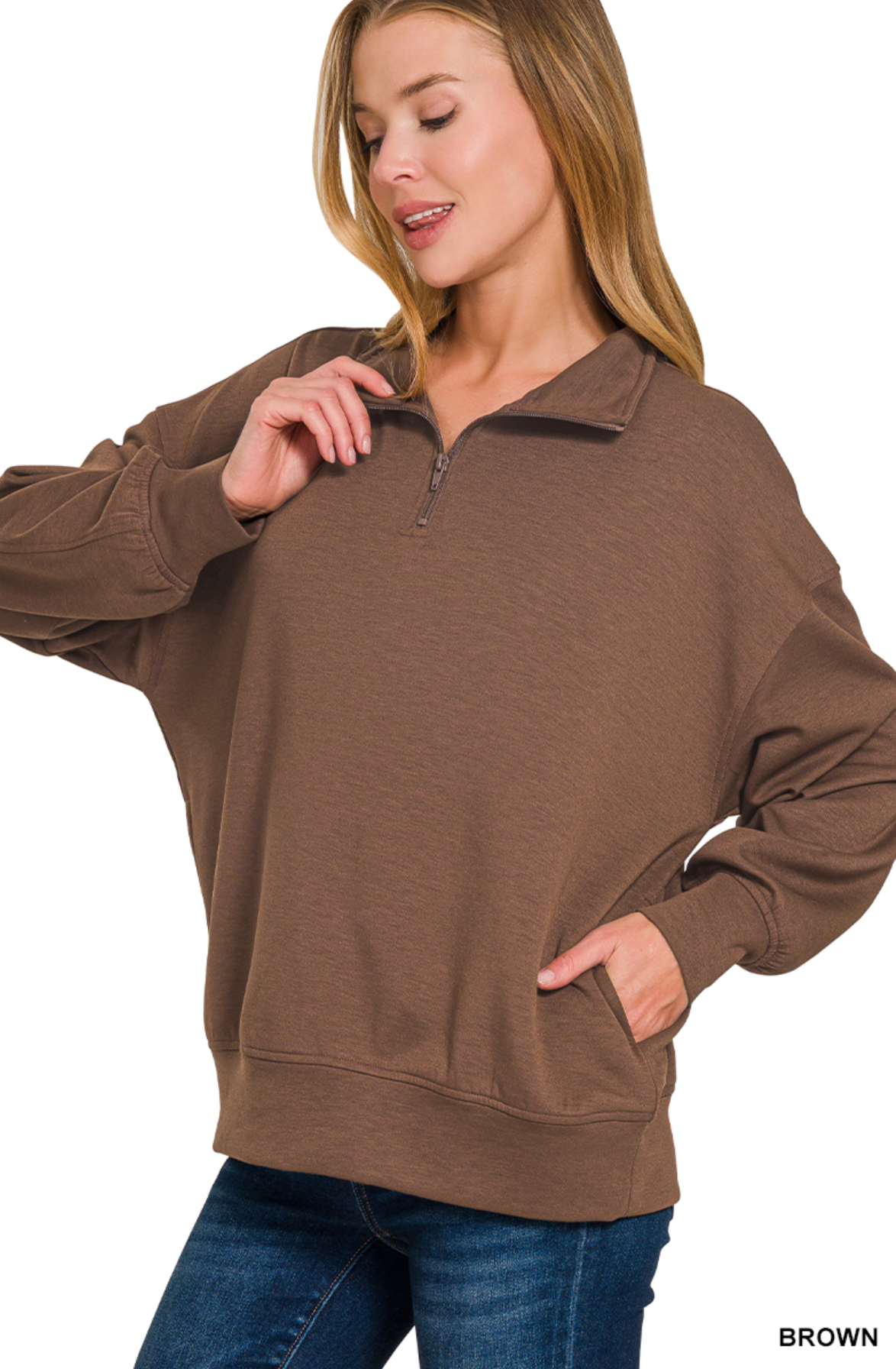 The Cloud Nine Half Zip In Brown