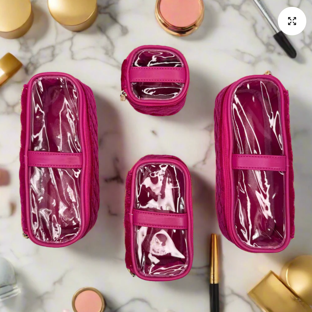 Mini Diva Makeup Case In Fuchsia Velvet