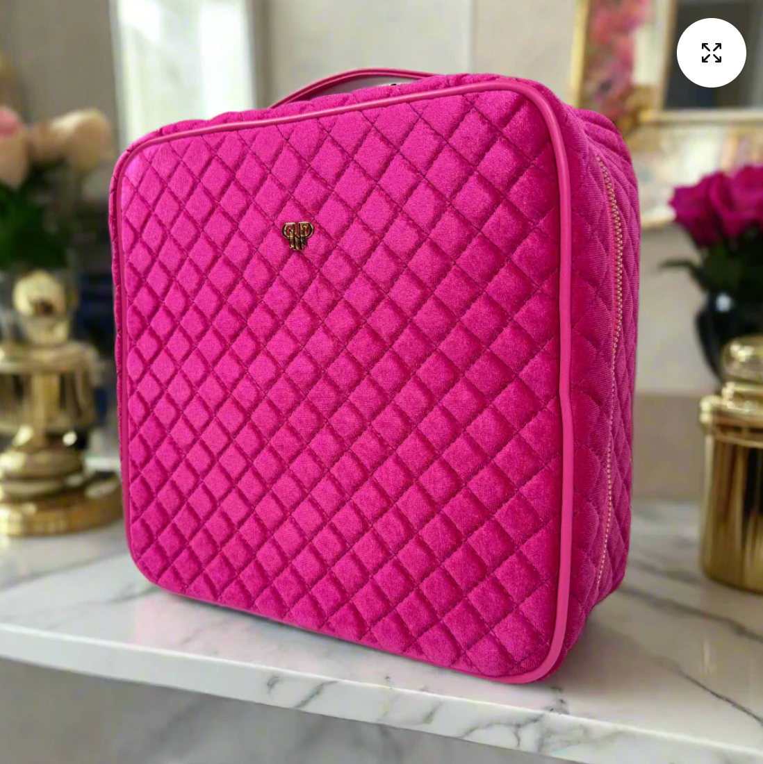 Mini Diva Makeup Case In Fuchsia Velvet