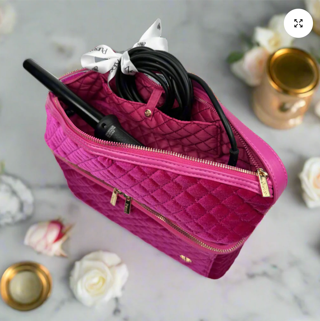 Stylist Travel Bag In Fuchsia Velvet