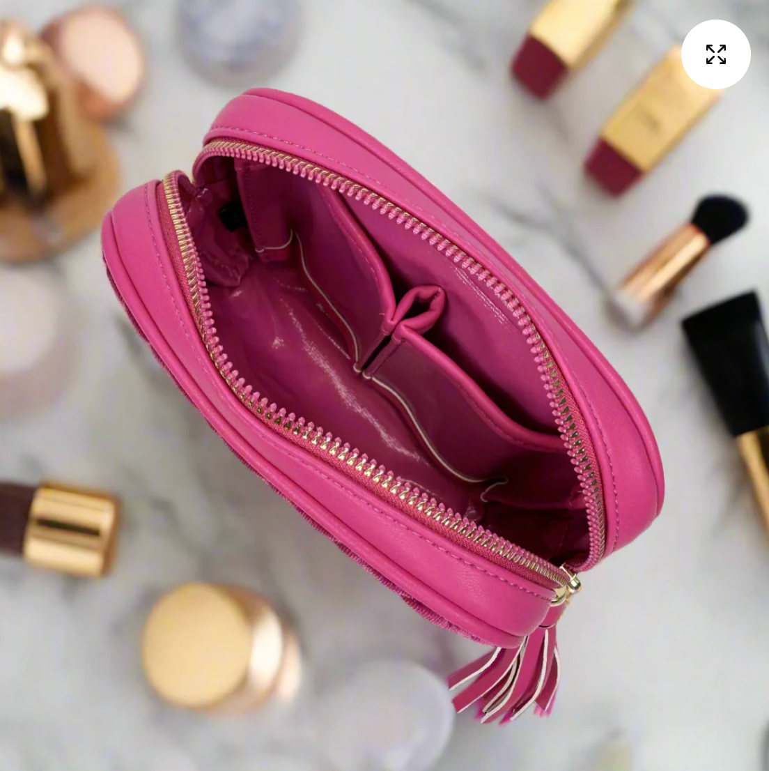 Glam Makeup Case In Fuchsia Velvet