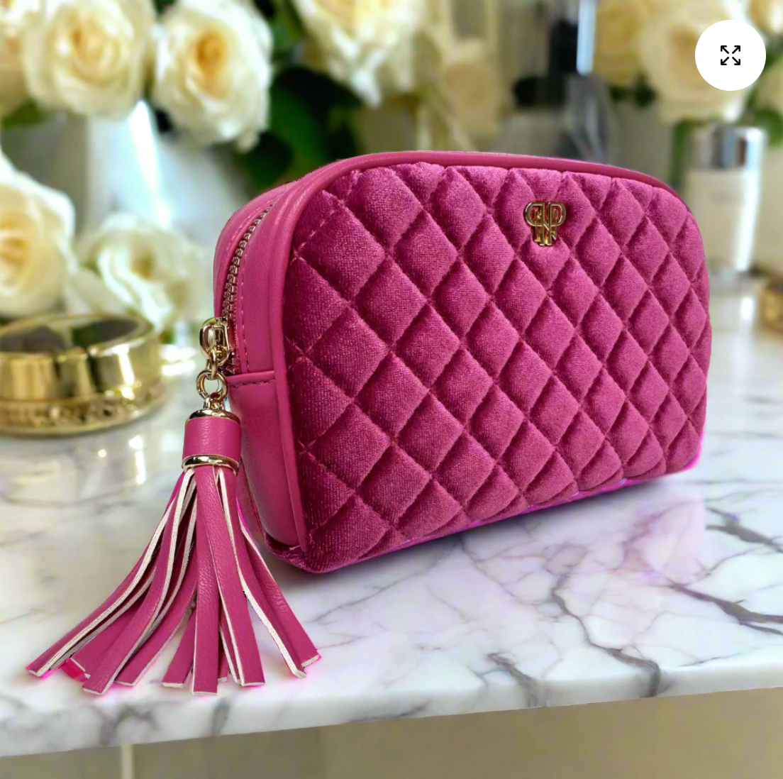Glam Makeup Case In Fuchsia Velvet