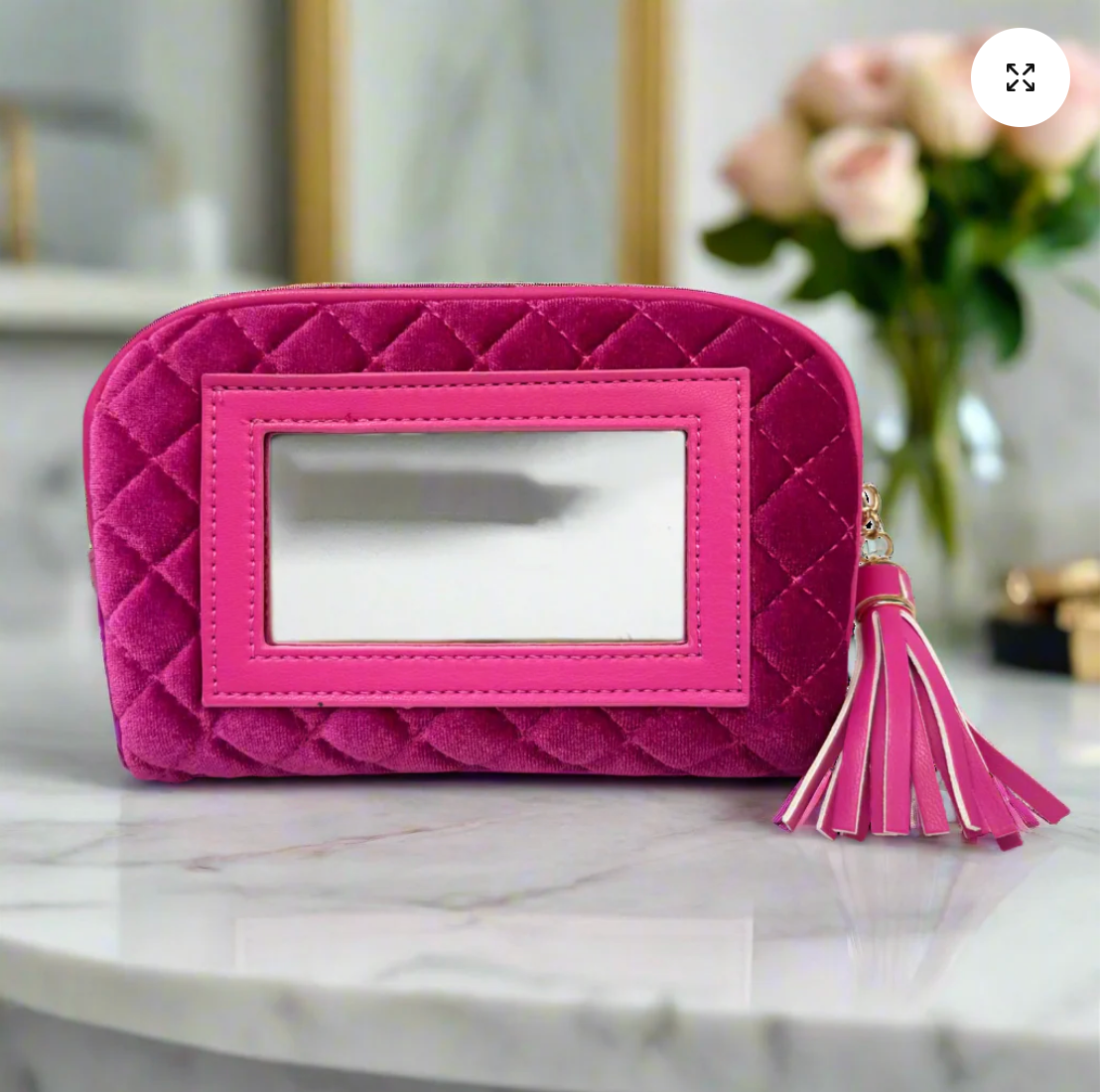 Glam Makeup Case In Fuchsia Velvet