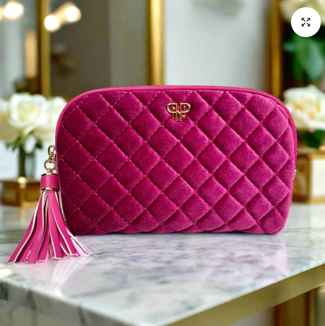Glam Makeup Case In Fuchsia Velvet