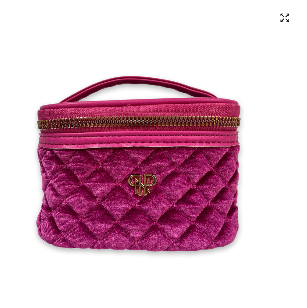Getaway Jewelry Bag In Fuchsia Velvet