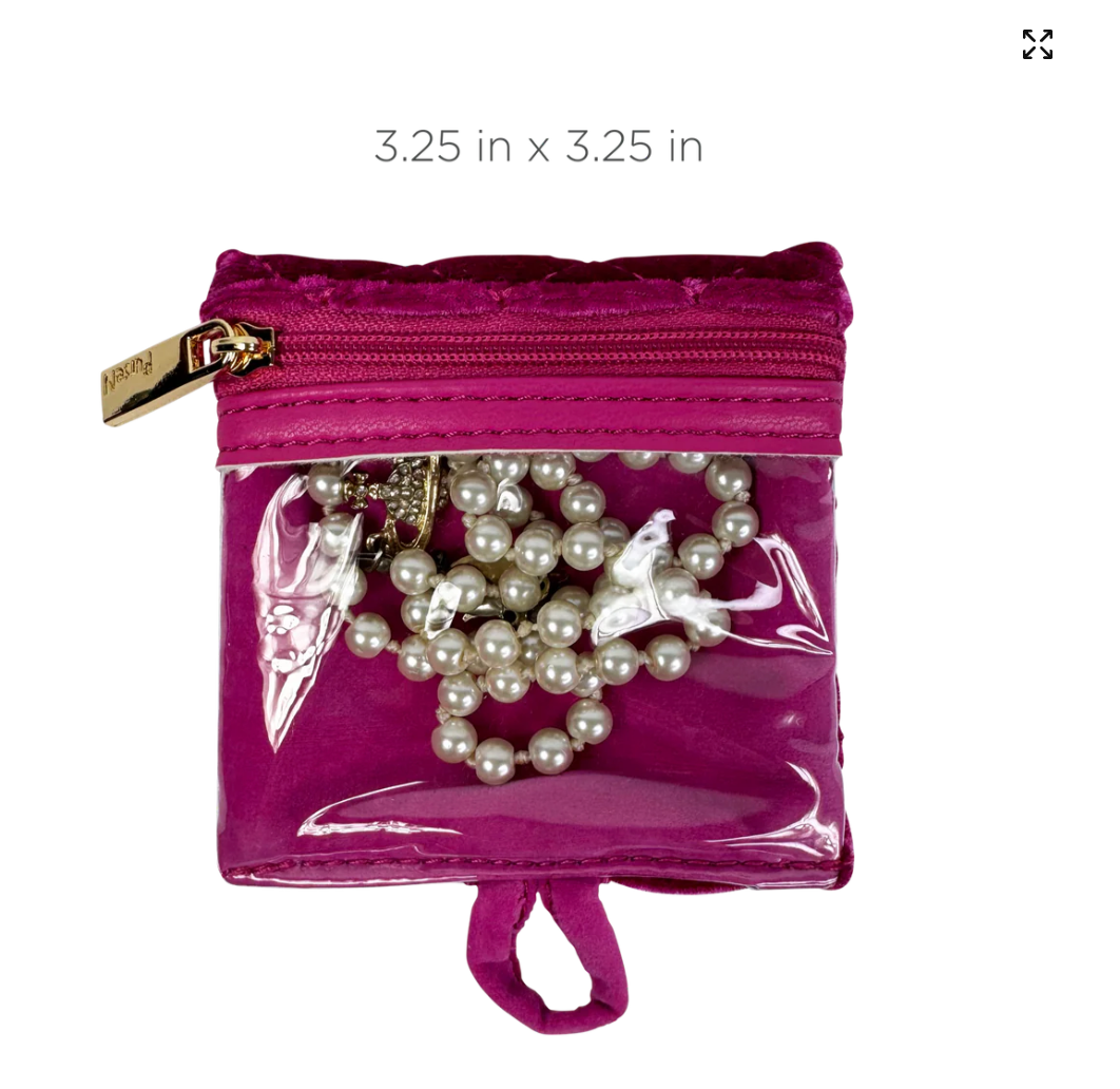 Getaway Jewelry Bag In Fuchsia Velvet