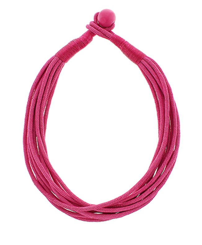 Right On Trend Rope Necklace In Fuchsia - 2MM