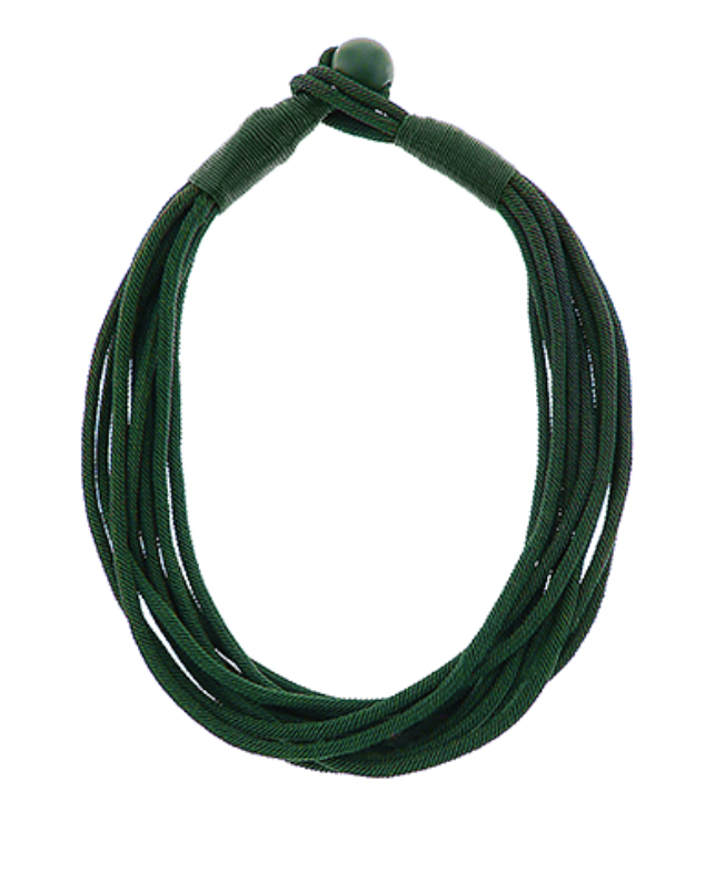Right On Trend Rope Necklace In Dark Green - 2MM