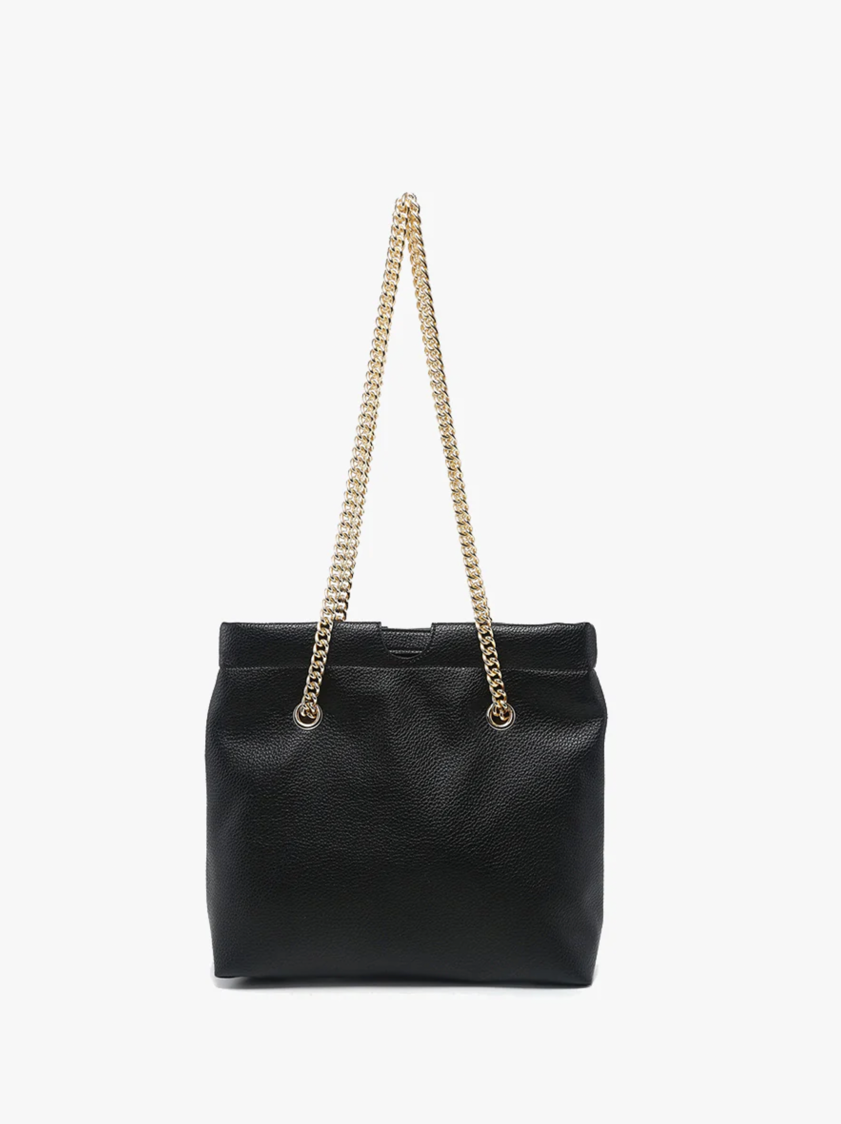 Casey Vegan Snap Hinge Satchel In Black