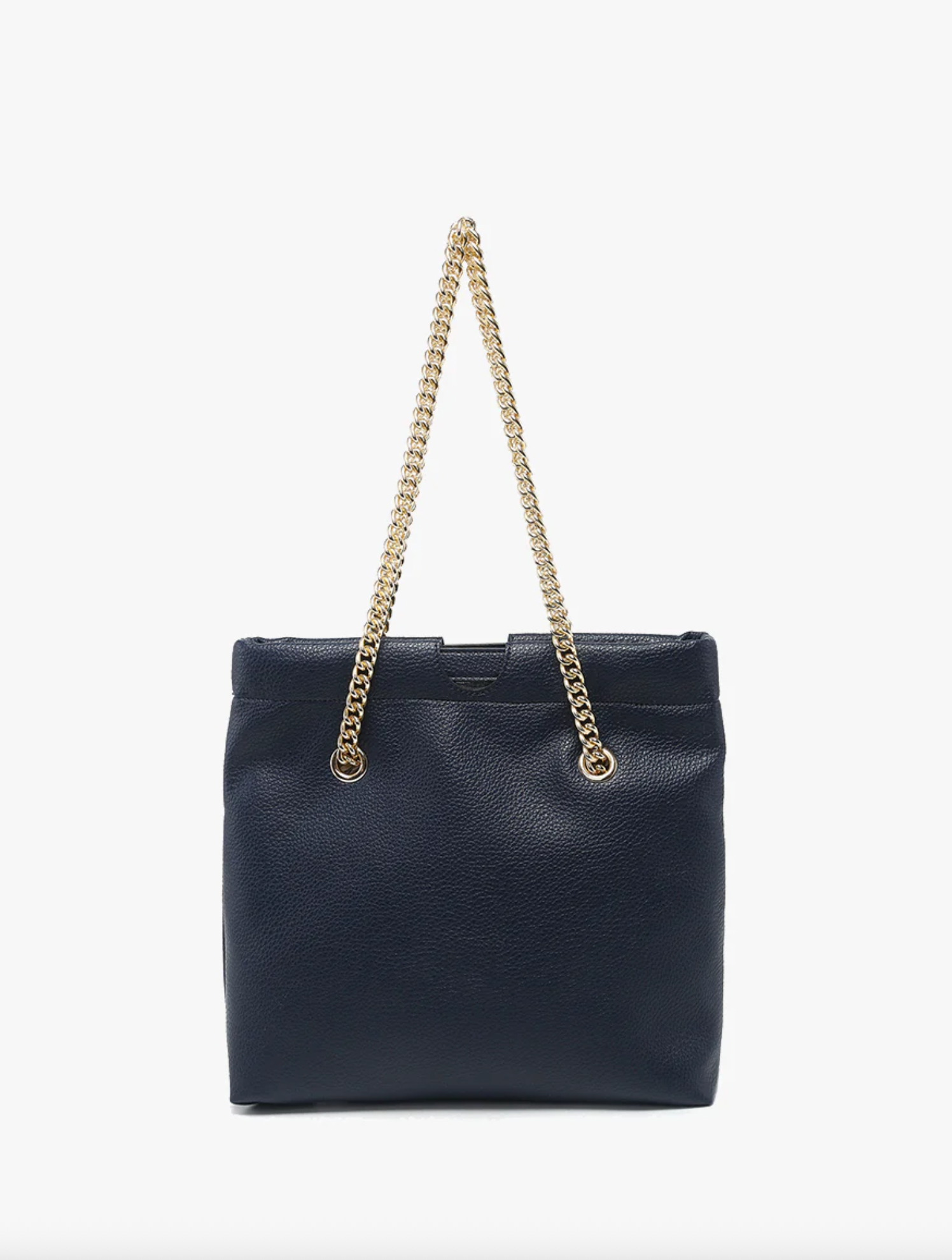 Casey Vegan Snap Hinge Satchel In Navy