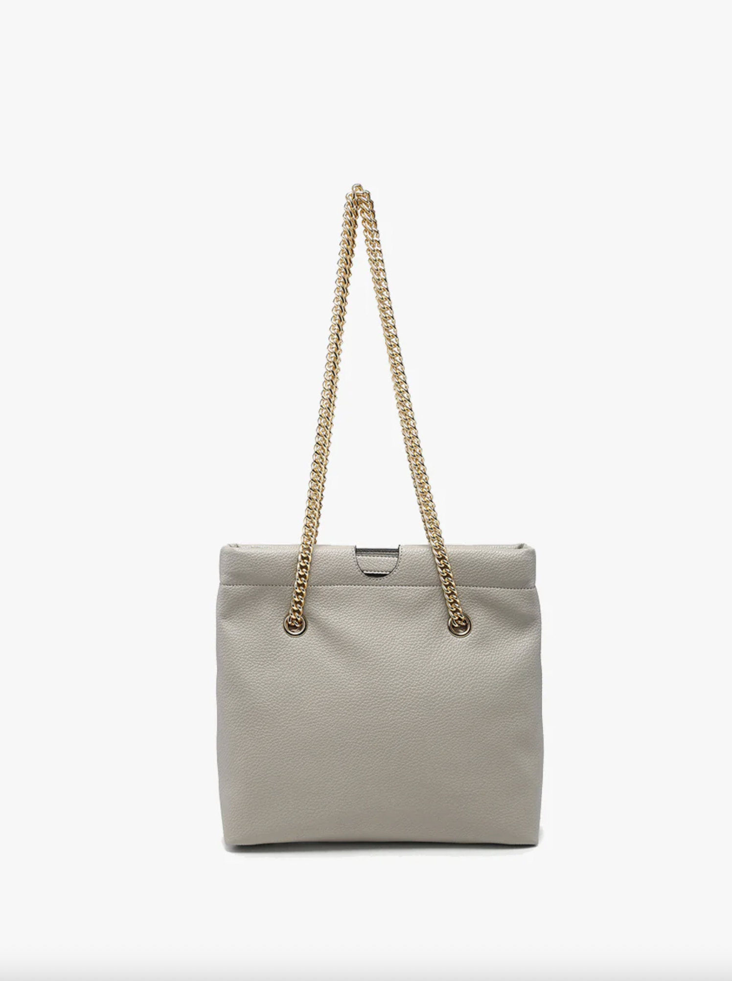 Casey Vegan Snap Hinge Satchel In Light Grey