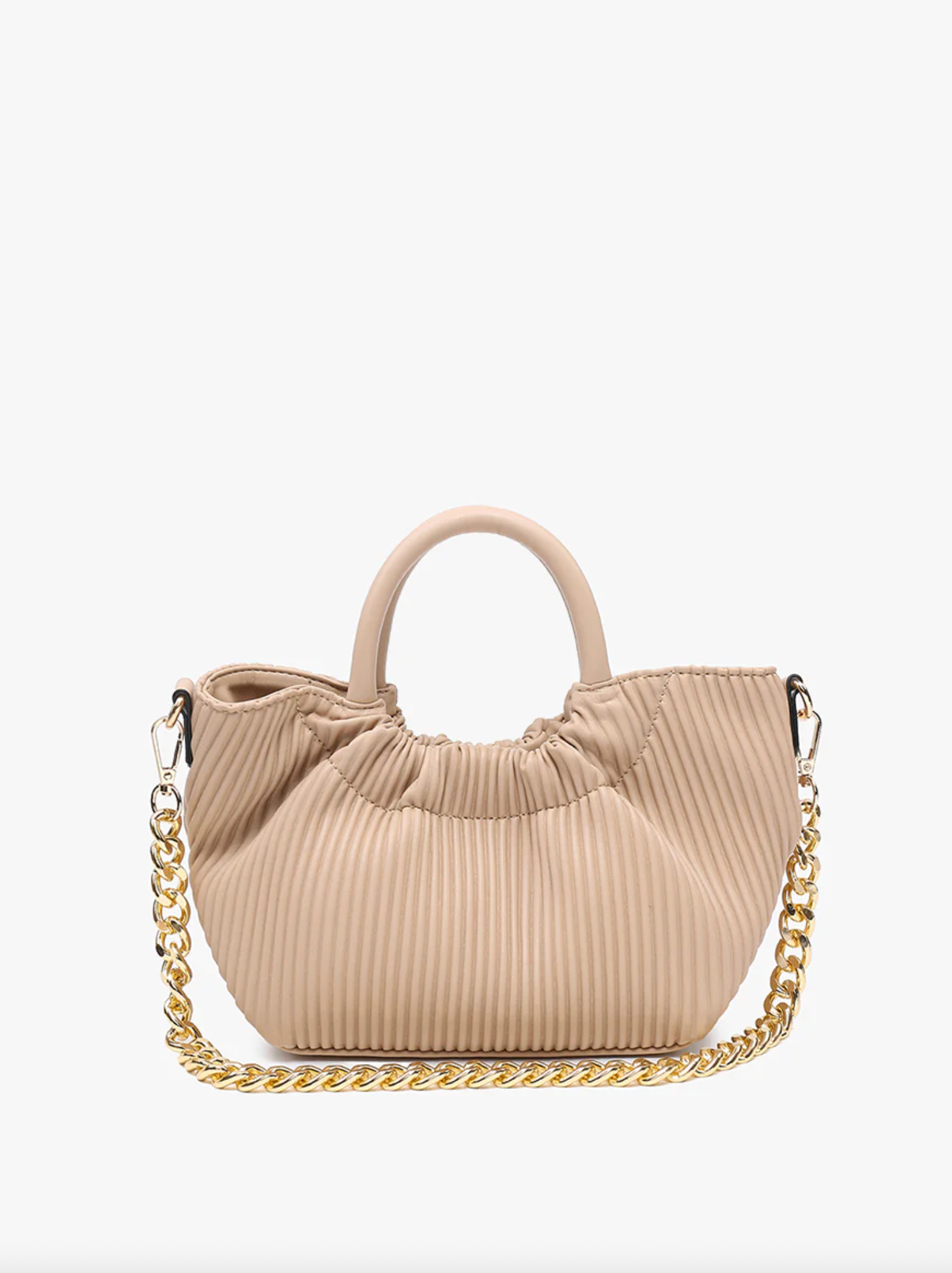 Valency Vegan Twist-Lock Crossbody In Nude