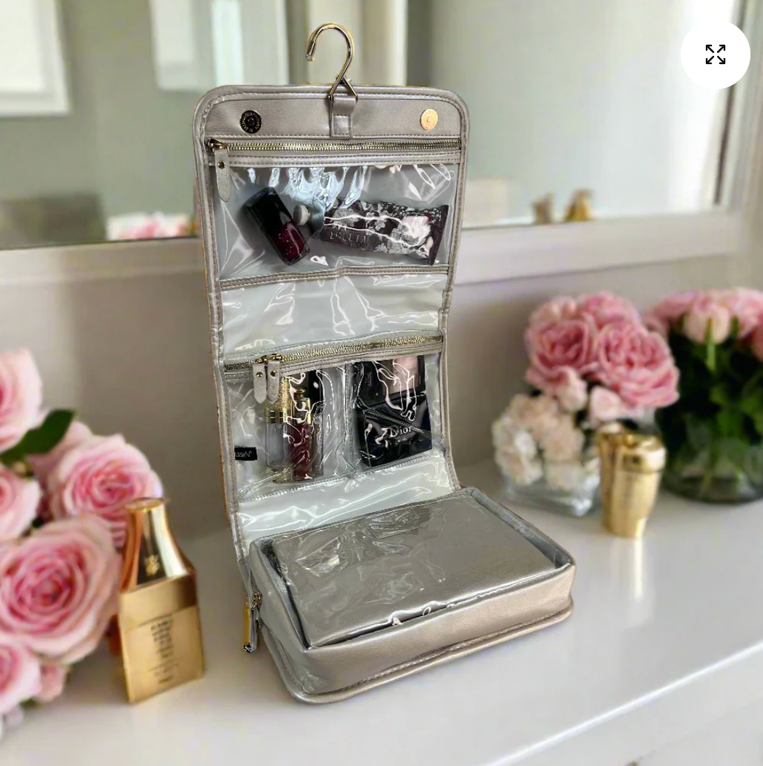 Classic Toiletry Case In Pearl Quilted