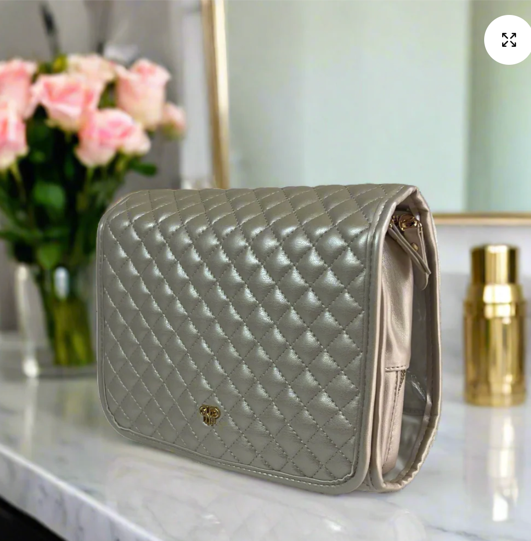 Classic Toiletry Case In Pearl Quilted
