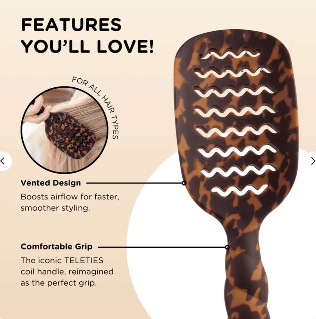 Vented Hair Brush In Tortoise