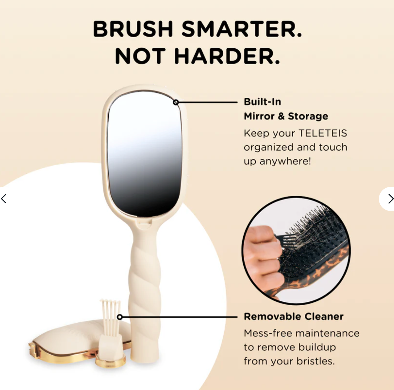 Boar Bristle Hair Brush In Tan