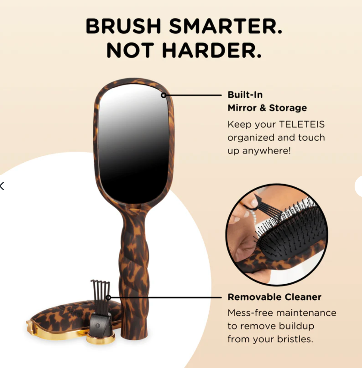 Detangler Hair Brush For Fine Hair In Tortoise