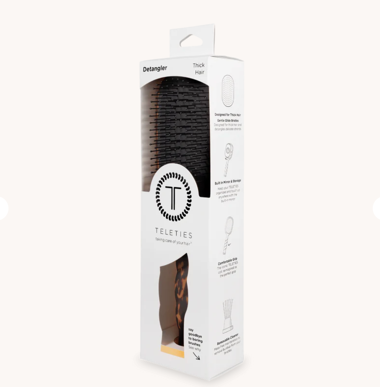 Detangler Hair Brush For Thick Hair In Tortoise