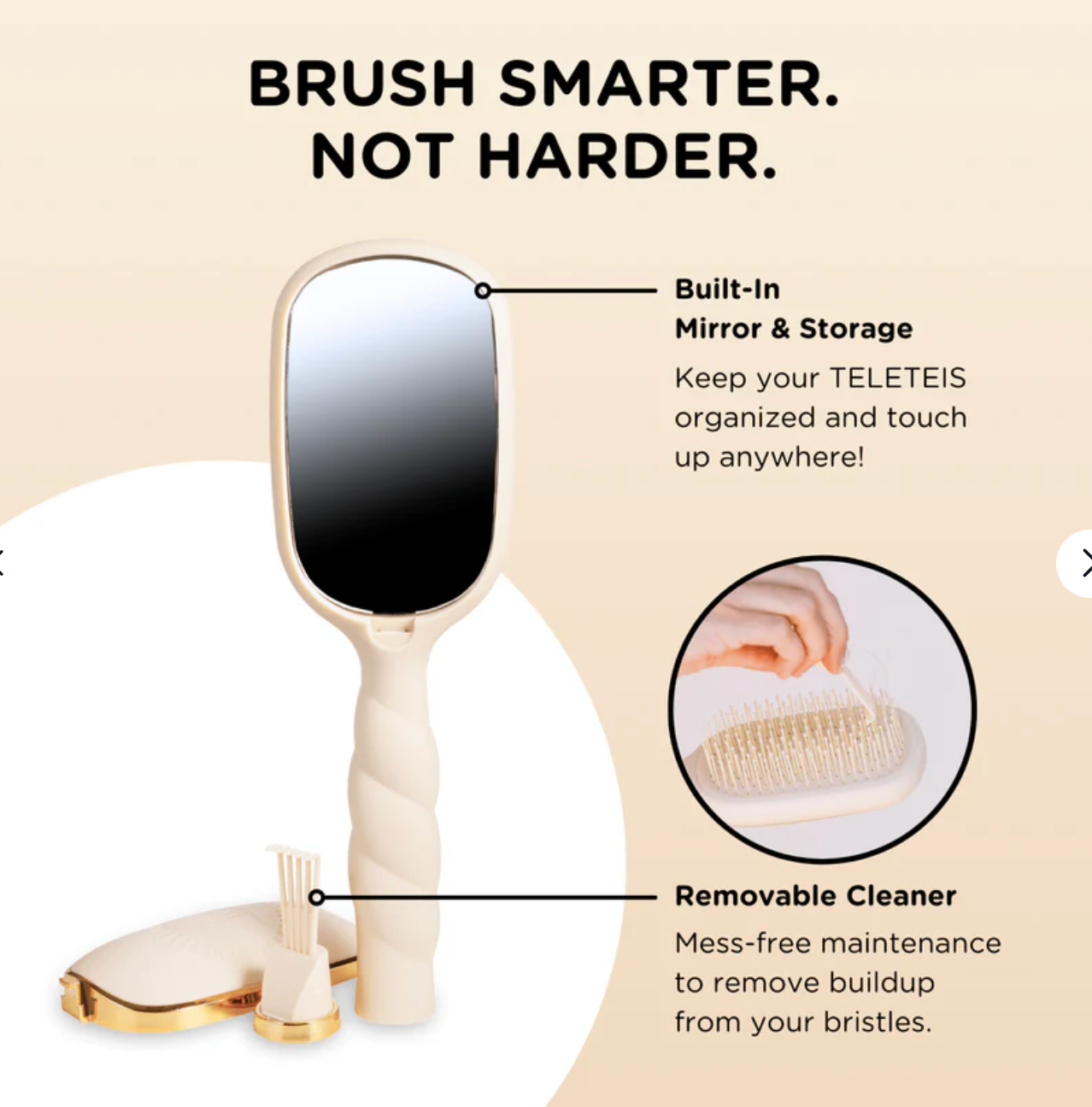 Detangler Hair Brush For Fine Hair In Tan