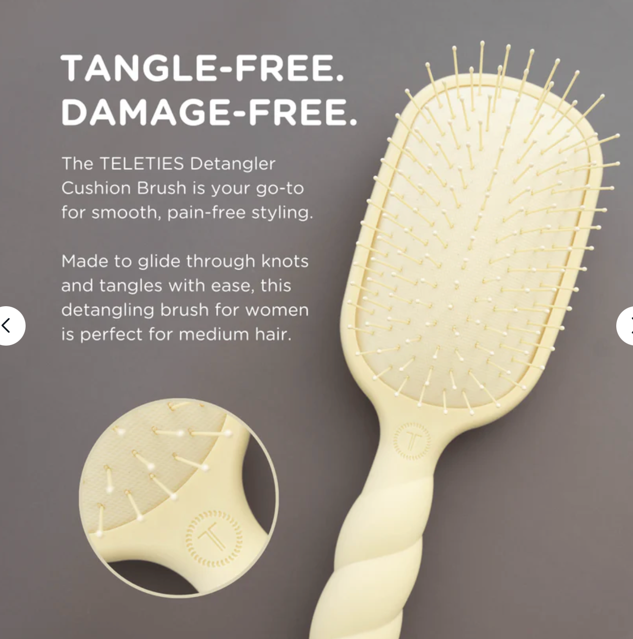 Detangler Hair Brush For Medium Hair In Tan