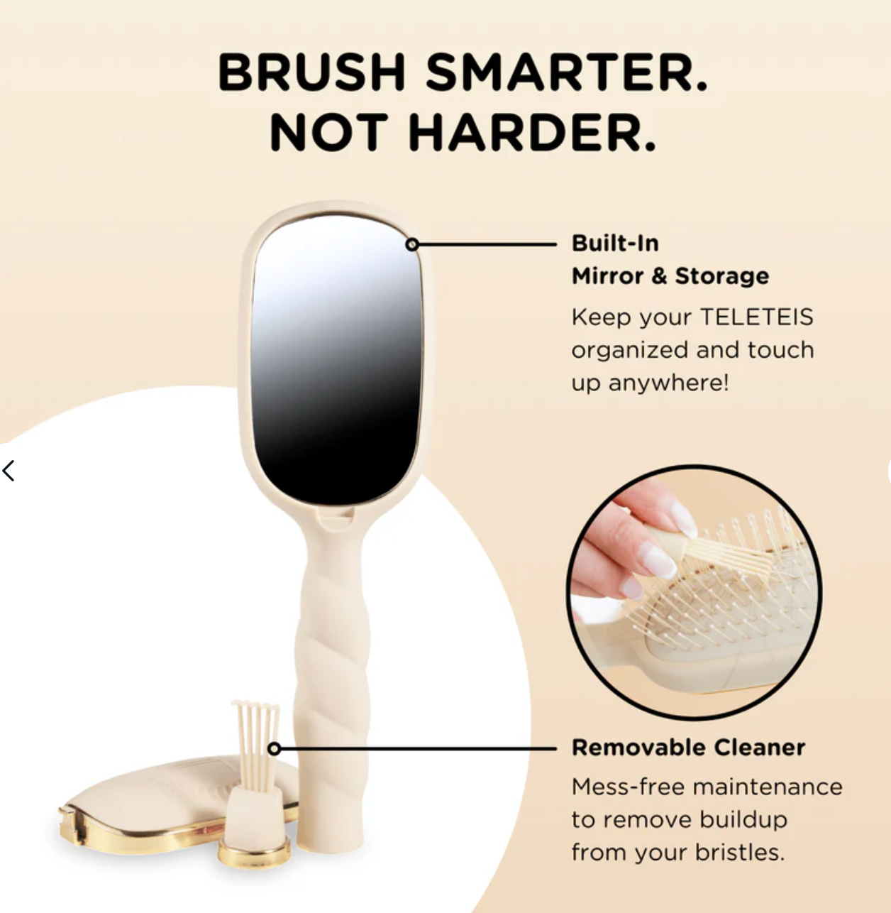 Detangler Hair Brush For Medium Hair In Tan