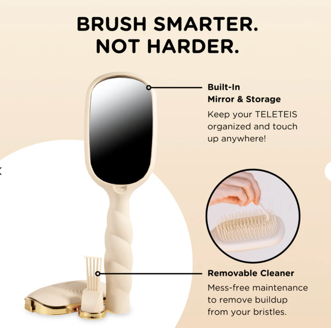 Detangler Hair Brush For Thick Hair In Tan