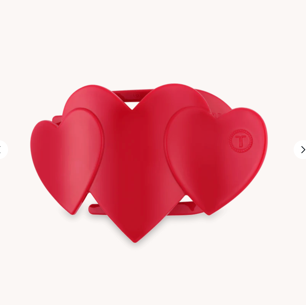 Red Heart To Heart Large Flat Hair Clip
