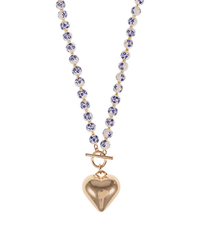 Blue Crush Heart Necklace