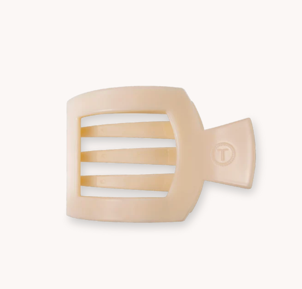 Almond Beige Small Flat Square Clip