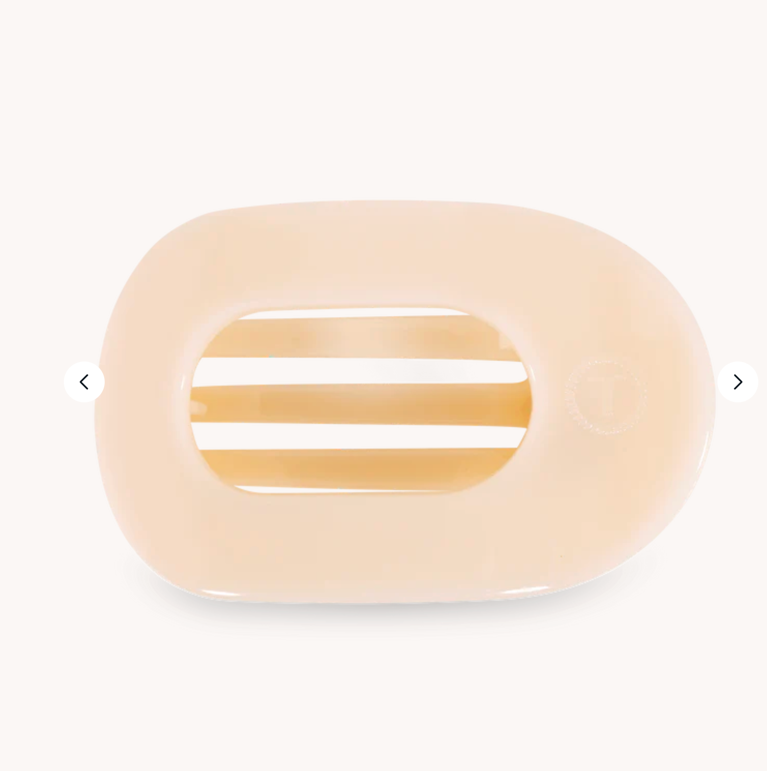 Almond Beige Large Flat Round Clip