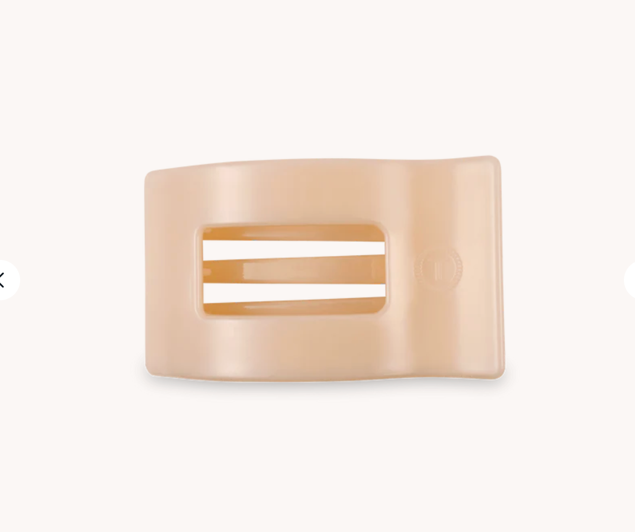 Almond Beige Large Flat Rectangle Clip