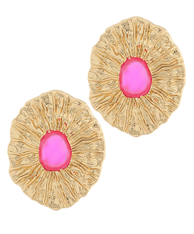 In The Moment Earrings In Hot Pink
