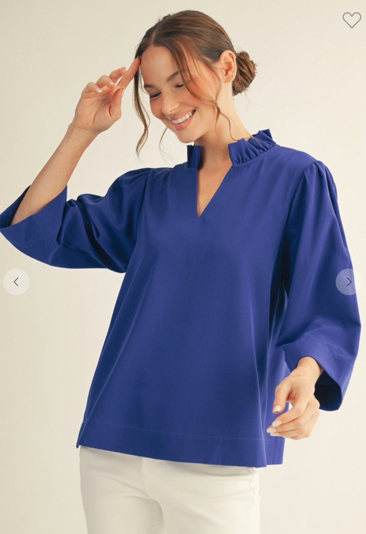 Royal Ruffle Top In Blue