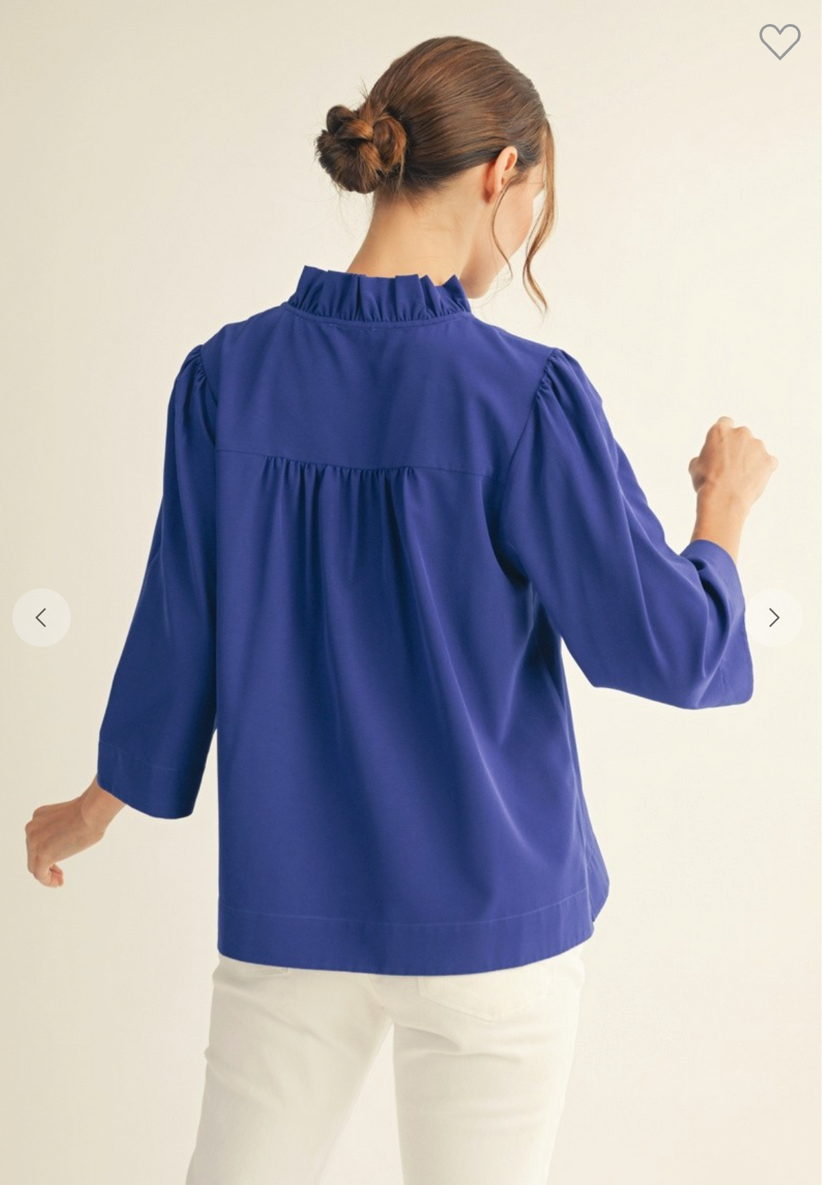 Royal Ruffle Top In Blue
