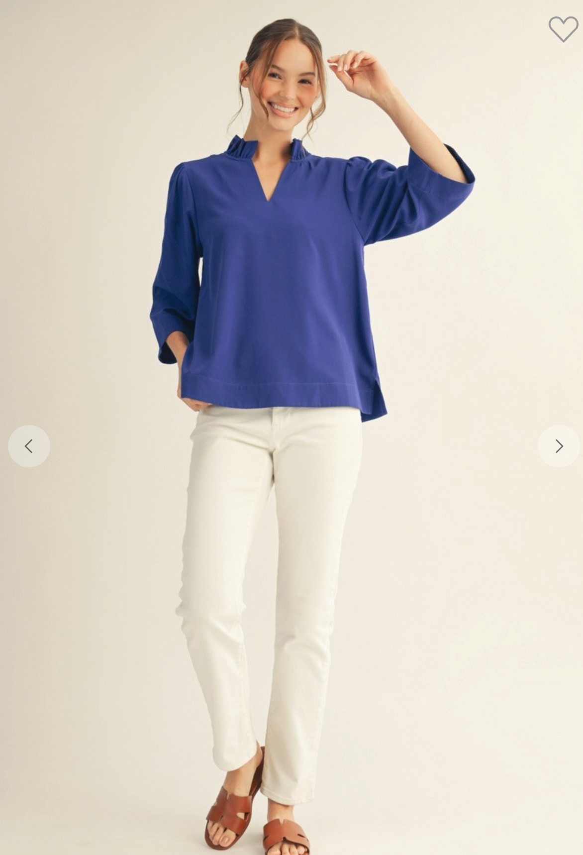 Royal Ruffle Top In Blue