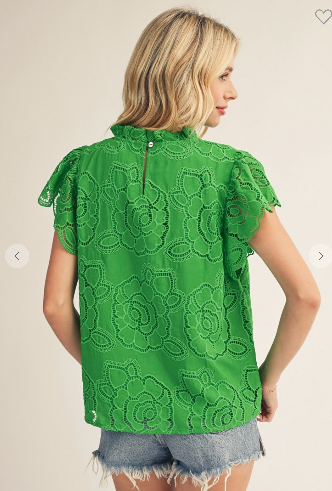 Fresh Picked Flutter Top In Kelly Green