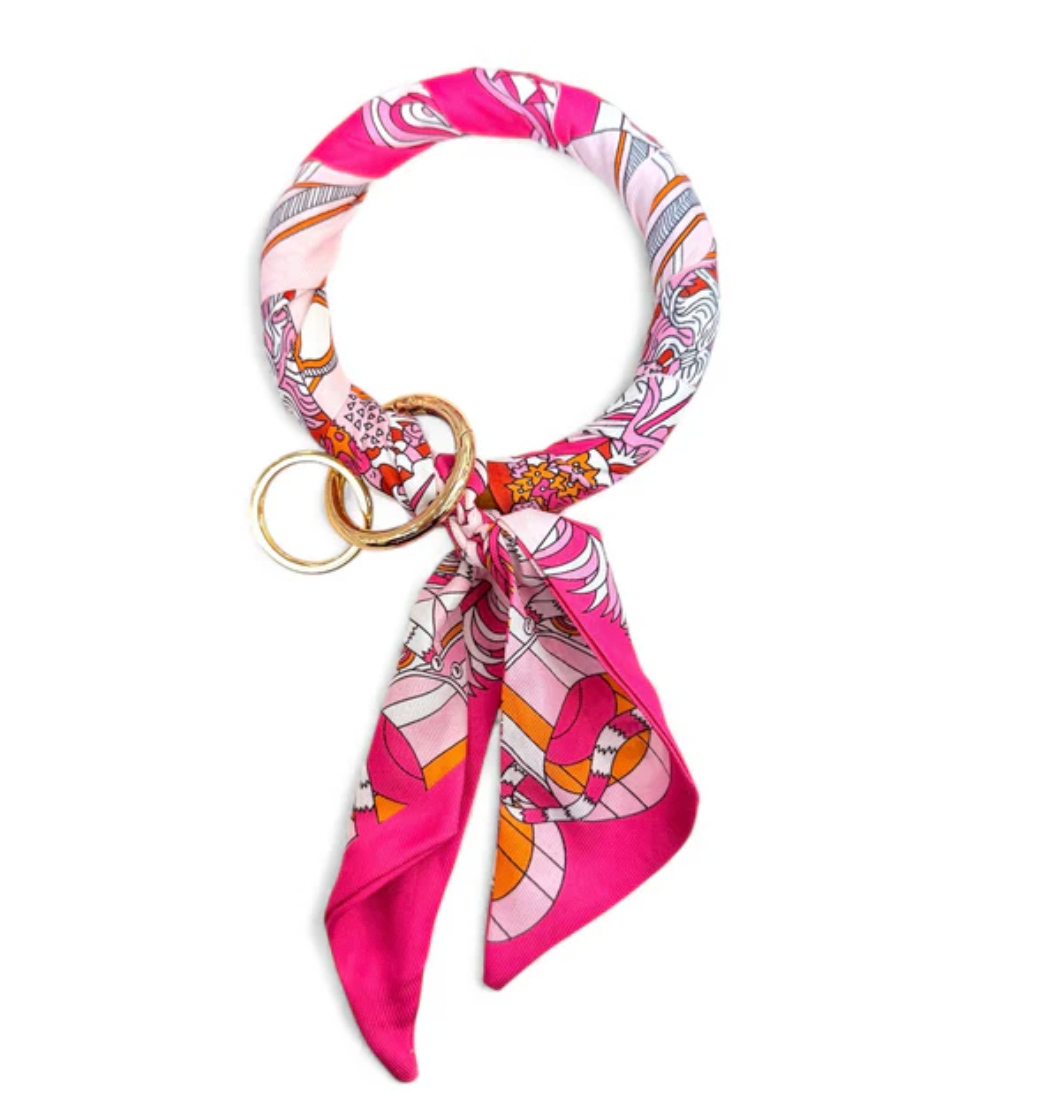 Grab + Go Scarf Keyring In Sunset Splash
