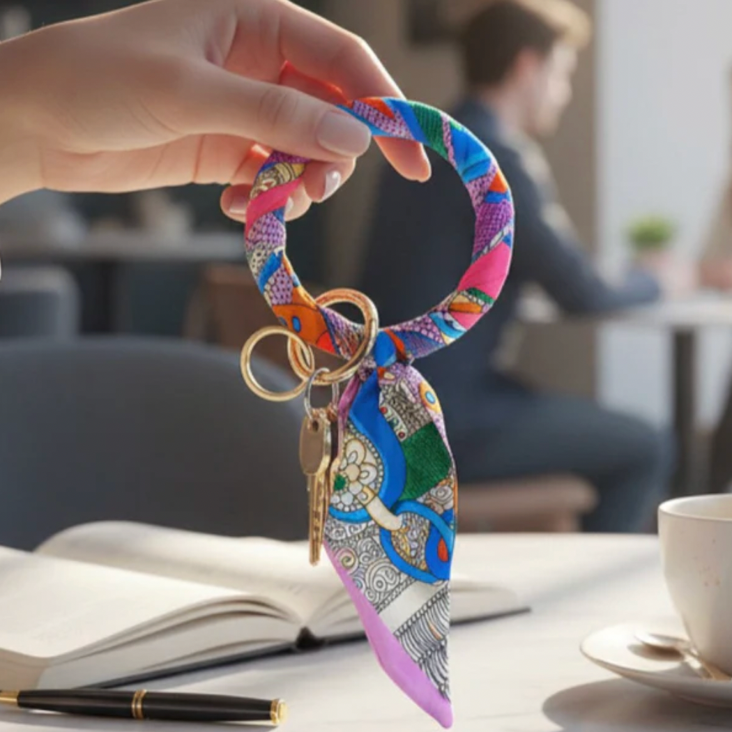 Grab + Go Scarf Keyring In Sunset Splash