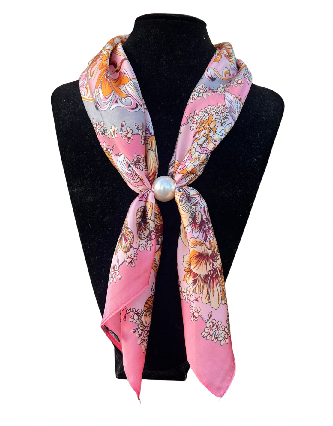 Peachy Petals Magnetic Scarf Necklace