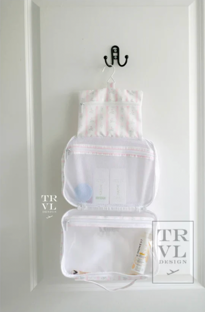 Bundle Up Hanging Toiletry Bag In Floral Pink