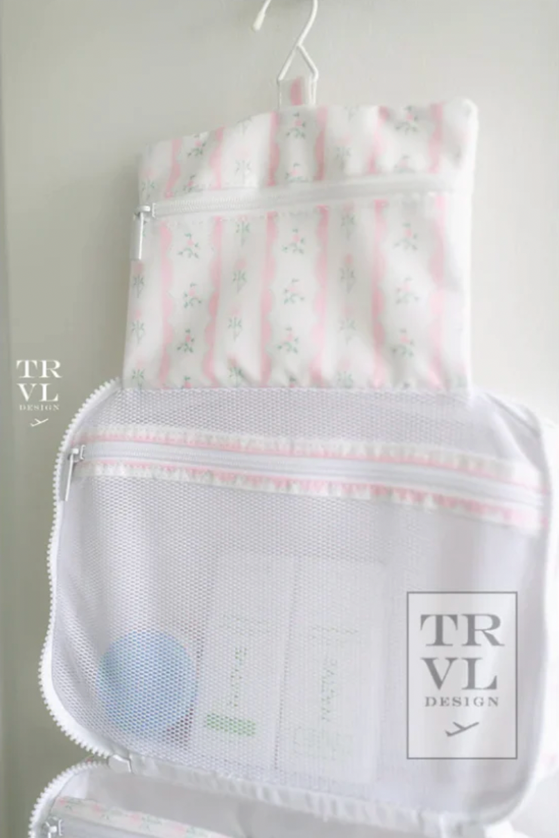 Bundle Up Hanging Toiletry Bag In Floral Pink