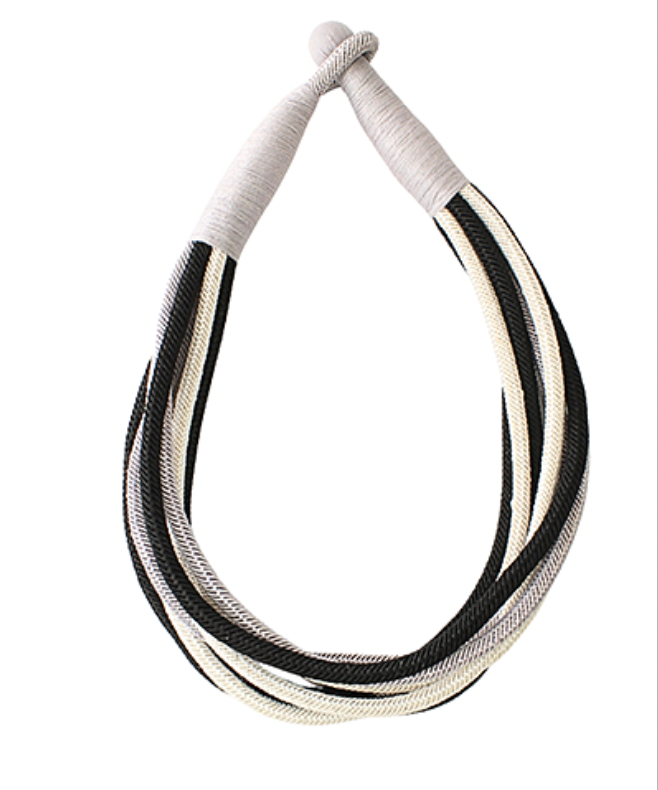 Layer Luxe Rope Necklace In Black Multi