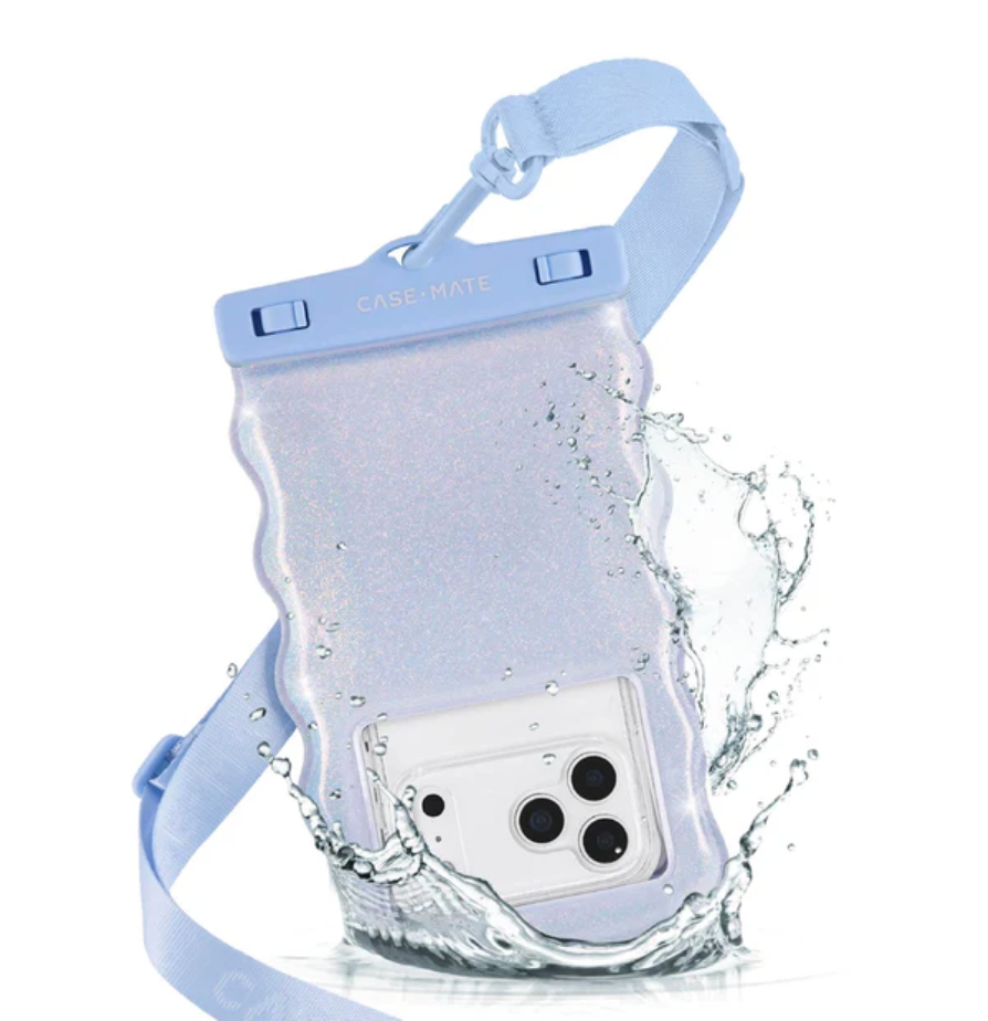 Wavy Waterproof Floating Phone Pouch In Periwinkle