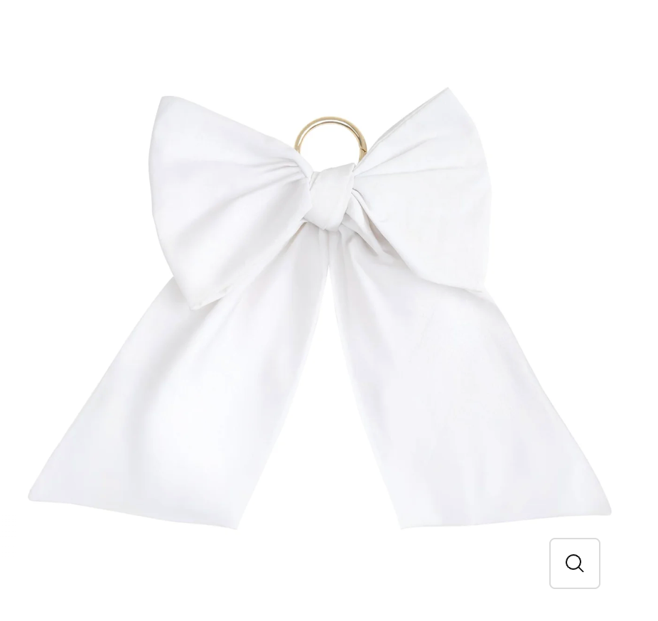 Statement Bow Bag Charm In White