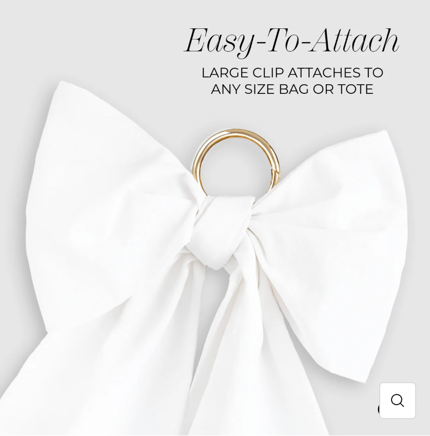 Statement Bow Bag Charm In White