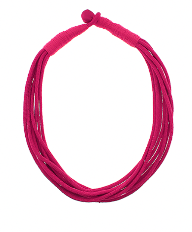 Right On Trend Rope Necklace In Hot Pink - 2MM
